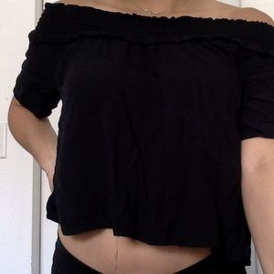 Off the shoulder black top